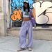 Women's Retro Street Style Loose Wide Leg Cargo Pants High Waist Adjustable Cuffs_ecoleips.com
