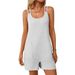 Stylish Backless Sleeveless Jumpsuit For Women, Loose Fit High Waist Romper With Adjustable Ties For Beach Vacation And Summer Outings_ecoleips.com