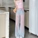 Unique Design Blush Gradient Color Jeans For Women, Spring And Autumn Vintage High-waisted Straight-leg Pants, Loose_ecoleips.com