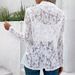 Women's Clothing Solid Color Lace Shirt Jacket Spring Summer Fashion Elegant England Style Regular Fit Blouse_ecoleips.com