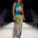 Women's Clothing New Fashion Digital Printing Slit Round Neck Hip Wrapped Slim Sleeveless Dress_ecoleips.com