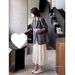 Direct From The Manufacturer, Gray Women's Blazer For Spring And Autumn 2025, New Korean Style Casual Loose Black Jacket_ecoleips.com