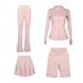 Women's Four Piece Set Slim Fit Elastic Fit Sports Yoga Jacket Flared Pants Shorts Skirt Sportswear_ecoleips.com