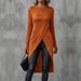 Voya Women's Versatile Commuting Style T-shirt For Spring And Summer, Round Neck And Extended Length, Hip Covering Top_ecoleips.com