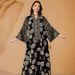 Elegant Muslim Abaya Dress With Embroidered Lace And Sequins - Long Sleeve Flared Gown For Women_ecoleips.com