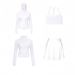 Women's Clothing Back Short Jacket Skirt Set Slim Fit Hooded Outerwear Quick Drying Four Piece Sportswear_ecoleips.com
