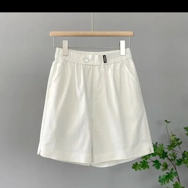 Summer Thin Ice Cotton High Waist Slimming Cargo Pants for Women Loose plus Size Versatile A-Line Casual Five Point Shorts_ecoleips.com