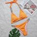 Verve 2025 Bikini Solid Color Women's Two-Piece Tie Swimsuit Sexy Metal Chain Accessories Swimwear_ecoleips.com