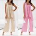 Women's Clothing Sleeveless Cardigan Vest Wide Leg Trousers 3 Piece Set_ecoleips.com
