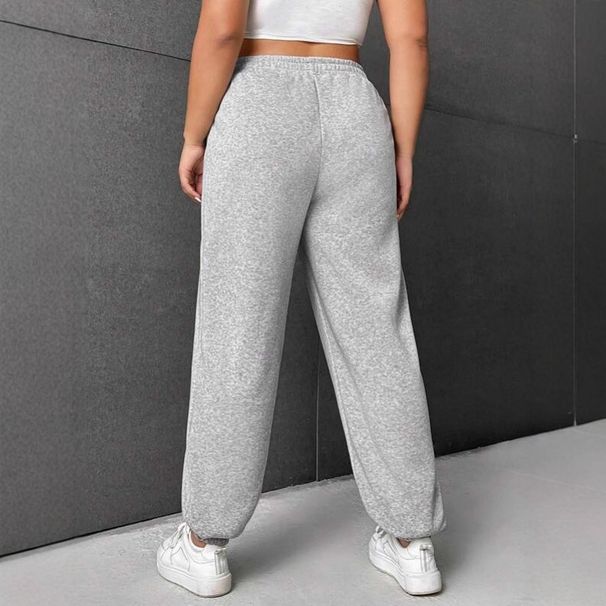 Women's Fleece Lined Casual Sports Sweatpants Loose Fit Winter Clothing European American Style Independent Store_ecoleips.com