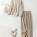 Women's Clothing Jacquard Striped Shirt Linen Pants Two Piece Suit Women Spring Fashion Design Pants Suit_ecoleips.com