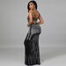 Women's Clothing Nightclub Party Mesh See Through Suspender Vest Long Skirt Two Piece Set_ecoleips.com