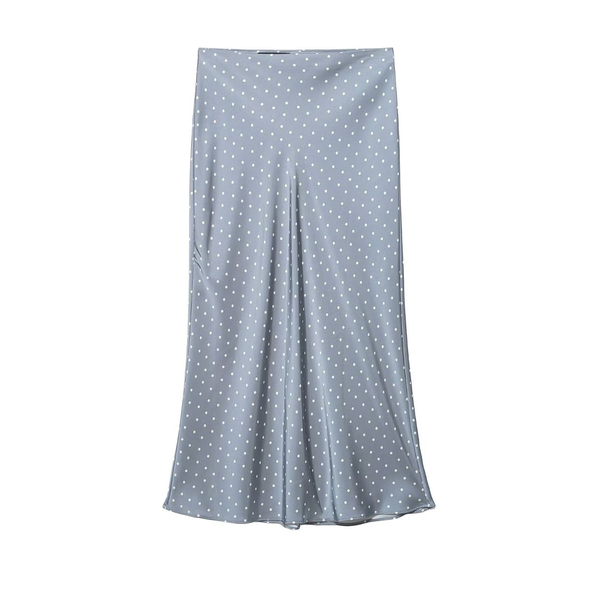 Women's Clothing Satin Polka Dot Midi Skirt Elegant Fishtail A-Line Mid-Calf Versatile Skirt For Spring/Autumn Summer_ecoleips.com