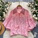 Women's Clothing Light Luxury Palace Style Shirt For Women Fashionable Heavy Nail Diamond Hollow Embroidery Lantern Sleeve Tops All Match Shirt_ecoleips.com
