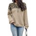 Leopard Print Zip-Up Hoodie – Oversized Drop Shoulder Streetwear, Retro Animal Print Pullover For Women (Gray, Dark Brown, S-XXXL)_ecoleips.com