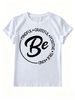 Women's Oversized T-Shirt Positive Circle Slogan Graphic Casual Loose Short Sleeve Daily Top_ecoleips.com