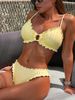 Classic Women's Lace Bikini Set European American Style Elegant Simple Summer Swimsuit Beachwear Wire-Free Chest Pad G513R_ecoleips.com