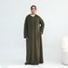Women's Clothing Modest Abaya Dress Modest V-Neck Maxi Dress – Breathable Polyester Abaya ( 9 Elegant Colors, Flowy Silhouette, Travel & Urban Wear)_ecoleips.com