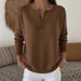 Woolen Buttoned V-Neck Women's Sweater Autumn And Winter Solid Color Christmas Casual Fashion Women_ecoleips.com