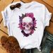 European And American Cross-border Foreign Trade Women's Clothing, Skull Pattern Printed Round Neck Short-sleeve T-shirt_ecoleips.com