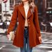 "Tailored Wool-Like Blazer Coat – Slim Fit Notch Lapel (Black/Beige/Rust) | Office To Opera Polyester Sophistication"_ecoleips.com