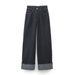Distressed Denim Jacket & Rolled Hem Jeans Set – Vintage Western Two-Piece Outfit With Adjustable Waist Tie_ecoleips.com