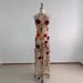 Women's Clothing Slim Suspender Slim Sleeveless Tight Flower Decoration Transparent Slim Long Hip Dress_ecoleips.com