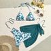 Aria Basics 2025 New European American Solid Color Printed Tie-Up Bikini Sexy Three-Piece Swimsuit For Women Beach And_ecoleips.com