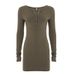 Autumn European And American Hot Girl Style Slim-fit Button-up Casual Long-sleeve Dress, Cross-border Fashion Bodycon_ecoleips.com