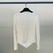 V-Neck Long Sleeve Top With Sequins, Tie-Front Detail And Asymmetric Hemline, Korean Style Casual Blouse For Women_ecoleips.com