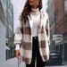 Women's Plaid Fleece Hooded Longline Cardigan Coat – Warm Loose Fit Oversized Outerwear For Autumn Winter_ecoleips.com