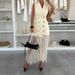 Office Lady Elegant Turn-down Collar Tassel Dress Women Spring Double Breasted Blazer Party Dress Summer Sleeveless Boho Dresses_ecoleips.com