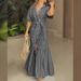 Women's Clothing Striped Shirt Dress Loose Fit Mid Length Short Sleeved Fashion_ecoleips.com