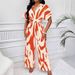 Women's Clothing Spring And Summer New Products Full Body Printed Bat Sleeve Wide Leg Jumpsuit_ecoleips.com
