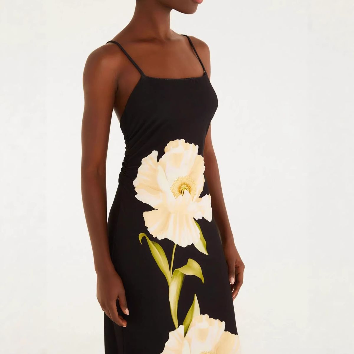 Slim Fit Off Shoulder Halter Dress Floral Print Color Block Style Spring Summer Long Skirt Women's Clothing_ecoleips.com