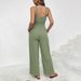 Summer Tie Waist Sleeveless Long Straight Suspender Jumpsuit For Women_ecoleips.com
