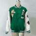 Women's Clothing Contrast Color Stitching Long Sleeve Letter Bear Patch Embroidery Loose Baseball Jacket_ecoleips.com