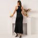 Women's One Shoulder Mermaid Maxi Dress, Glitter Trim Cutout Formal Evening Party Gown_ecoleips.com