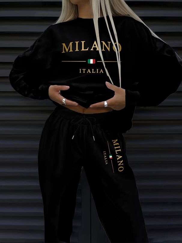 Trendy Gradient Letter Print Fleece-Lined Tracksuit Set - Winter Warmth & Stylish Comfort For Men And Women_ecoleips.com