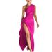 Elegant Split Neck Sleeveless Bodycon Dress For Women – Sexy A-Line Evening Gown With High Slit, Stretchy Polyester Spandex, Ice Cream Colors_ecoleips.com