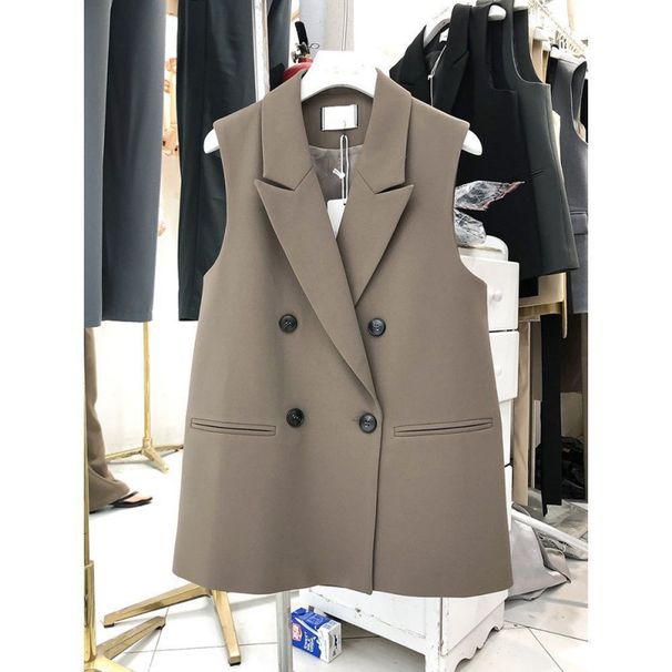 Women's Clothing Suit Black Vest Jacket Spring And Autumn Leisure New Style Temperament Sleeveless Vest Suit_ecoleips.com