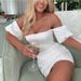 European American Style Lantern Sleeve Halter Top Women's Off-Shoulder Short Bodycon Dress Backless Slim Fit Sexy Clothing_ecoleips.com