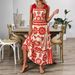Women's Clothing Bohemian Style Dress Positioning Flower Shoulder Strap Strap Long Skirt_ecoleips.com
