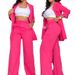 2026 European American Foreign Trade Summer Women's Clothing Elegant Solid Color Split Sleeve Lapel Blazer_ecoleips.com