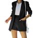 K Top, Shorts, Suit Set, Sexy Temperament, Women's Fashion, Casual, Lapel Cardigan_ecoleips.com