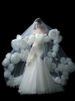 Rose Flower Long Veil Romantic Bride Shape Main Wedding Dress Accessory Hair Headdress for Photo Studio Travel Photography_ecoleips.com