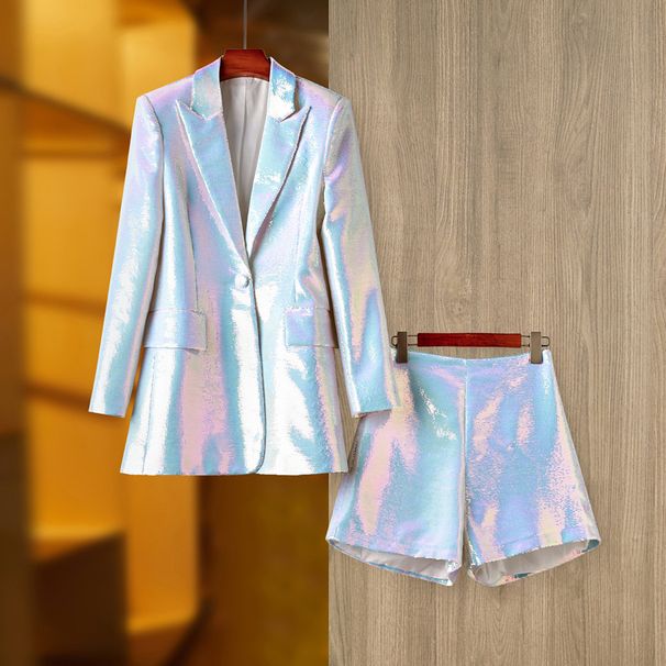 Women's Clothing Spring And Autumn Sequined Mid Length Tops Shorts_ecoleips.com