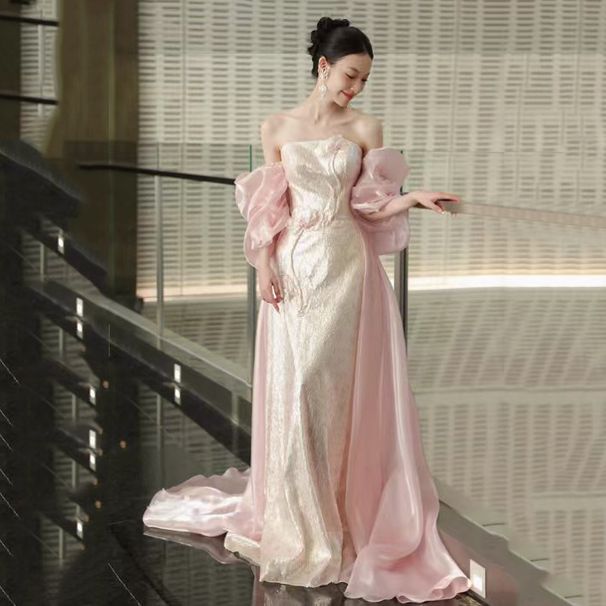 Monet Garden Travel Photography Princess 2026 New Strapless Court Style Colorful Tulle Wedding Evening Gown Puffy Dress_ecoleips.com