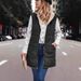 Women's Clothing Solid Color Hooded Cotton Vest Double Sided Slim Vest Plus Velvet Thick Top_ecoleips.com