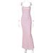 Foreign Trade New Fresh Sweet Style Strap Slim Fit Bodycon Long European And American Floral Dress For Women_ecoleips.com
